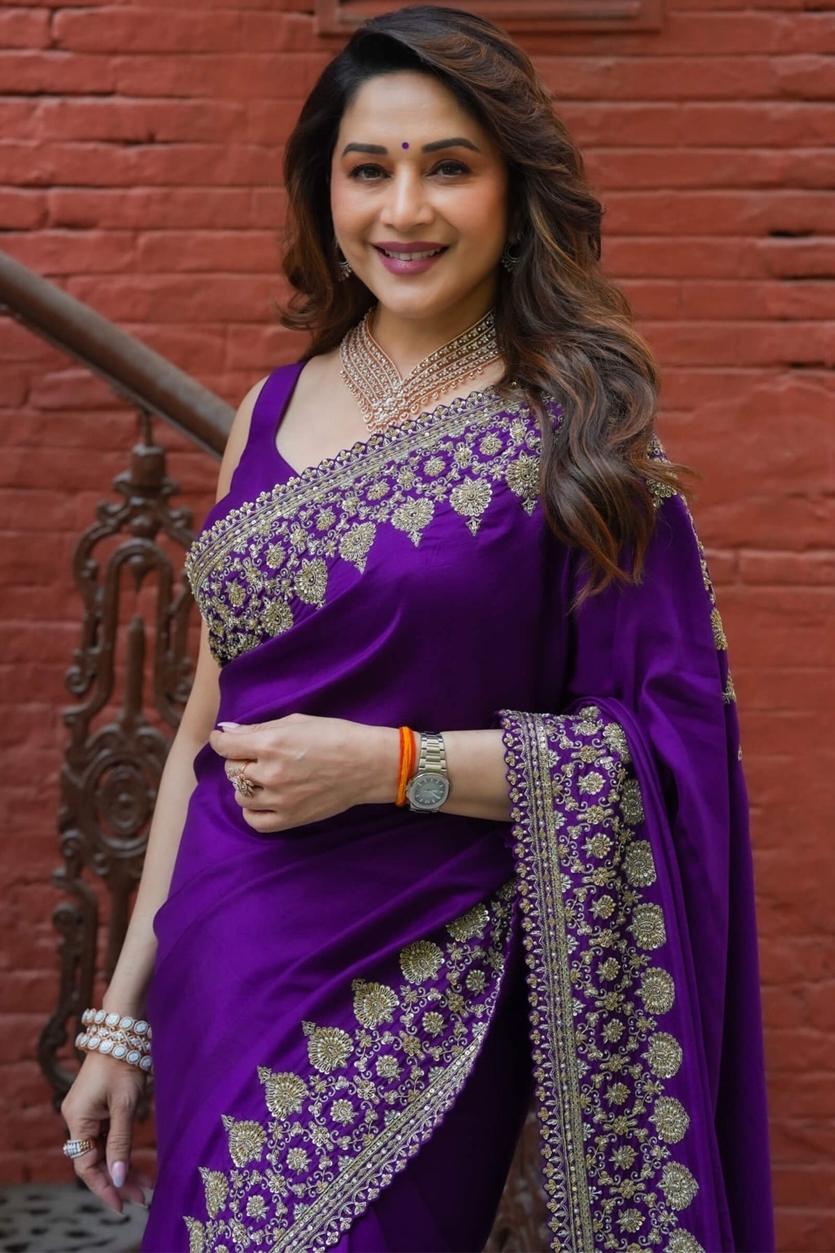 Purple Rangoli Silk saree – pallu detail