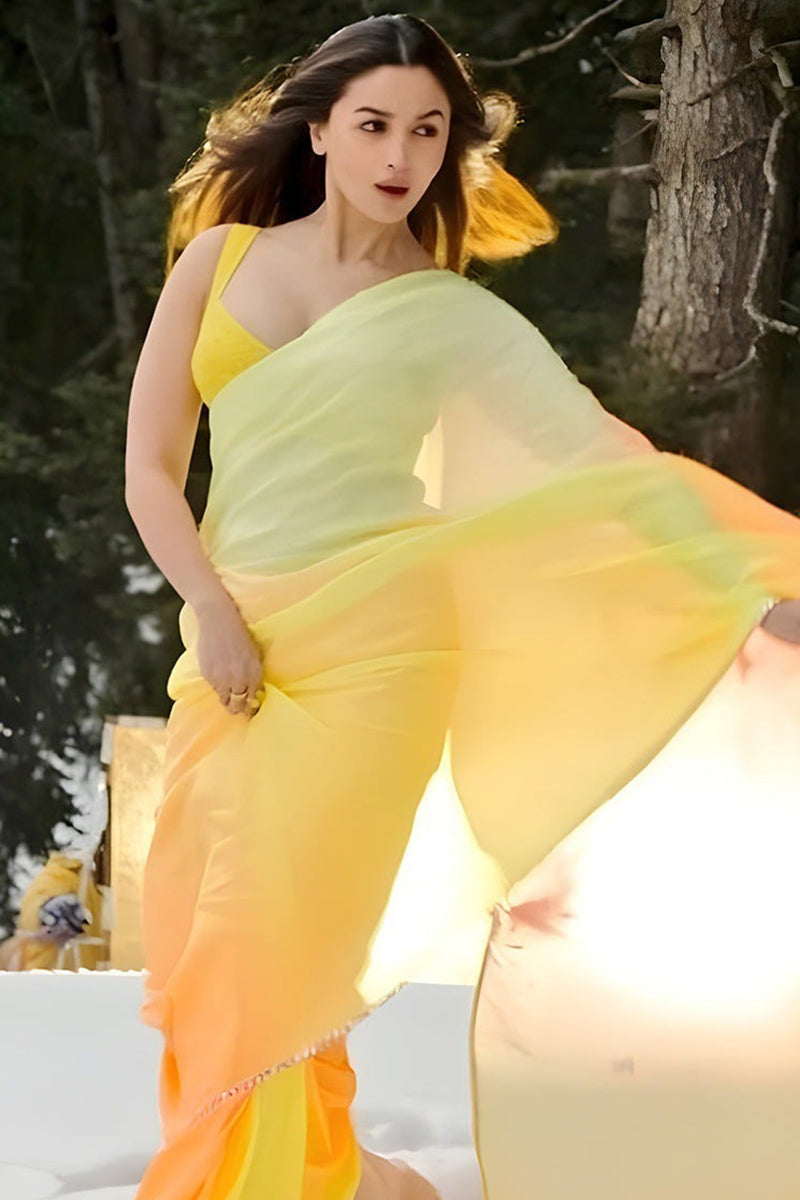 Multi Color Georgette Saree - draped look