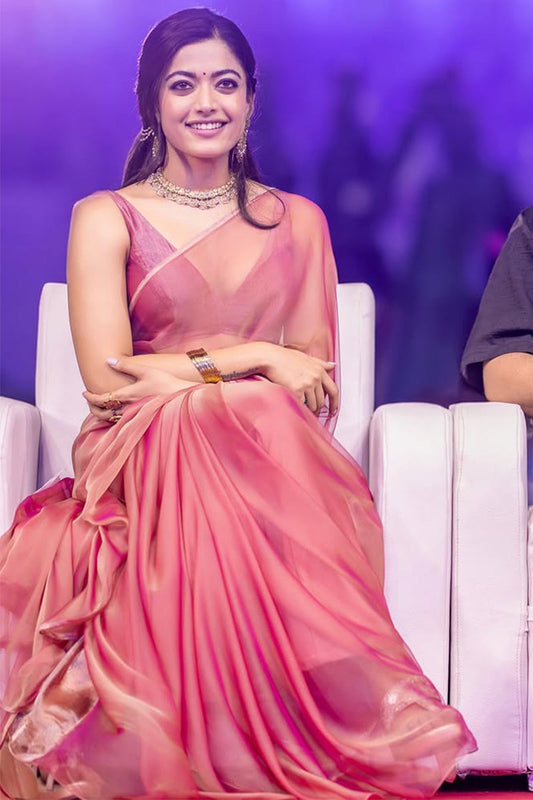 Pink Fancy Silk Designer Saree - front view